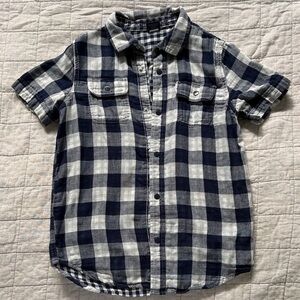 Tailor Vintage Kids Checkered Button-Down Shirt - Navy and White